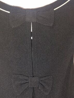 Monteau Black Knit Shell with White Piping 1241